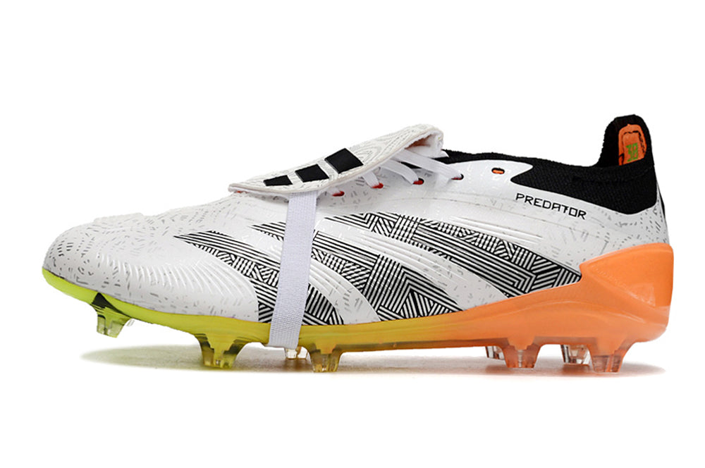 Adidas Feminina Predator Elite Tongue FG - Branco Laranja Verde