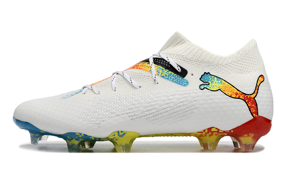 Puma Future 7 FTR FG - Branco Amarelo Azul
