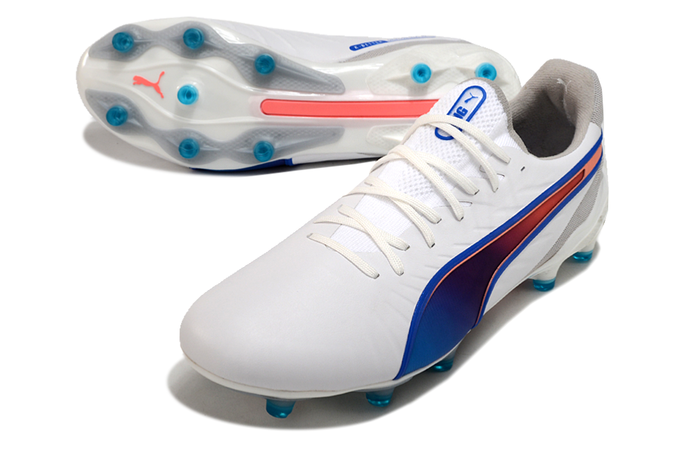 Puma King FG/AG - Branco Azul