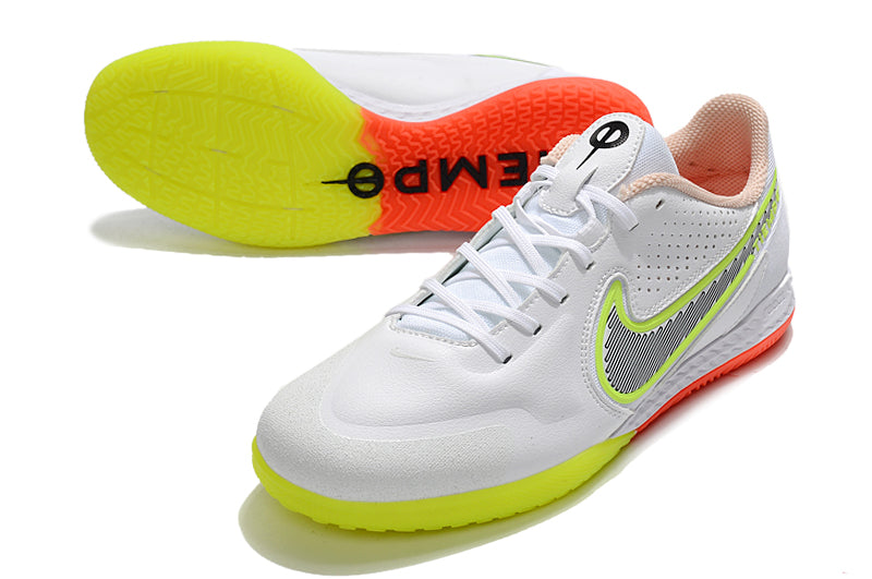Nike Tiempo Legend 9 Pro Futsal Branco Laranja Amarelo