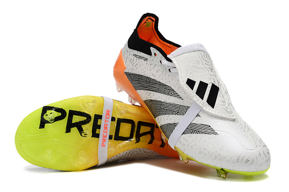 Adidas Feminina Predator Elite Tongue FG - Branco Laranja Verde