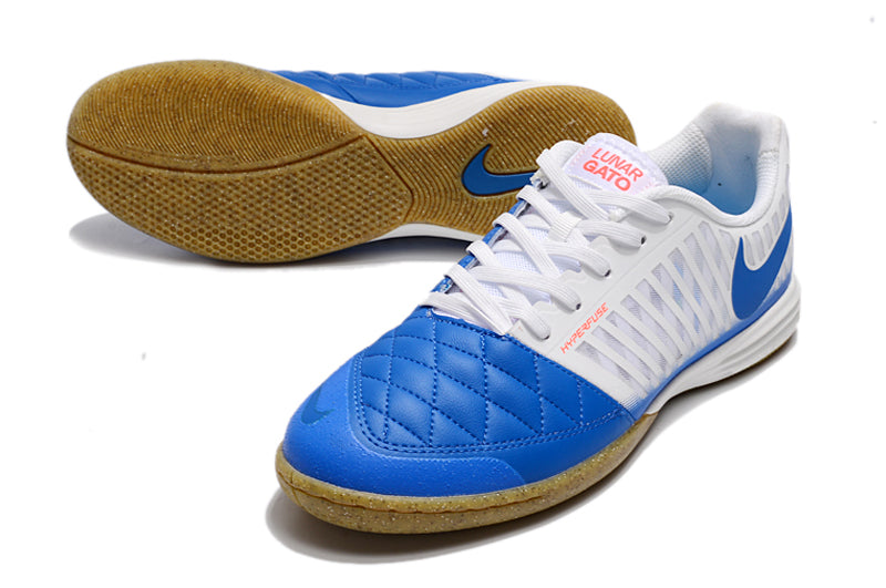 Nike Lunar Gato II Futsal - Branco Azul