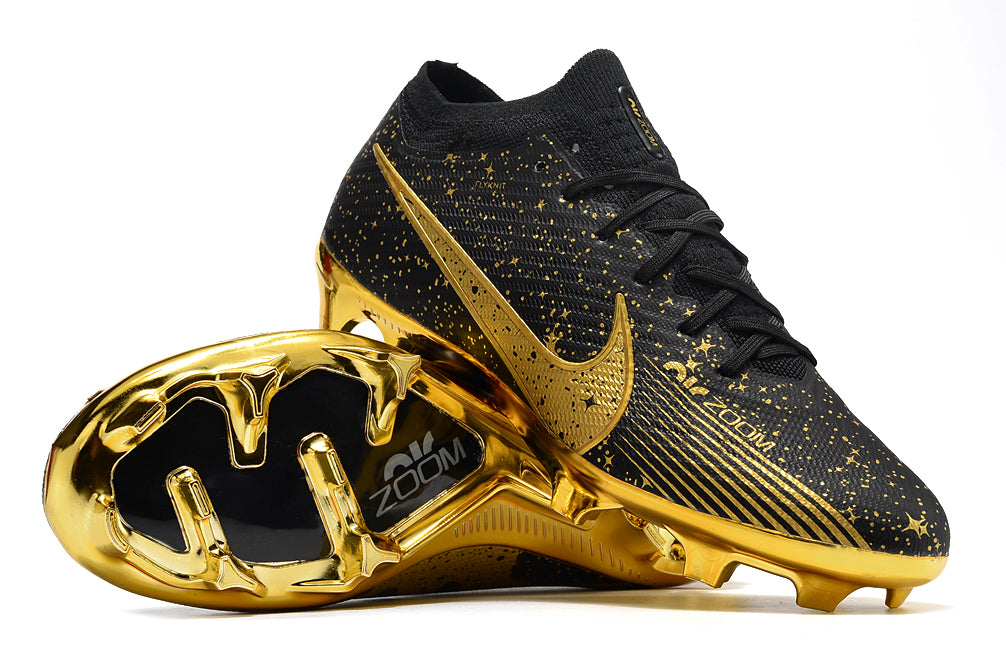 Nike Feminina Air Zoom Mercurial Vapor 15 FG Elite - Preto Dourado