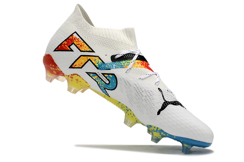 Puma Future 7 FTR FG - Branco Amarelo Azul
