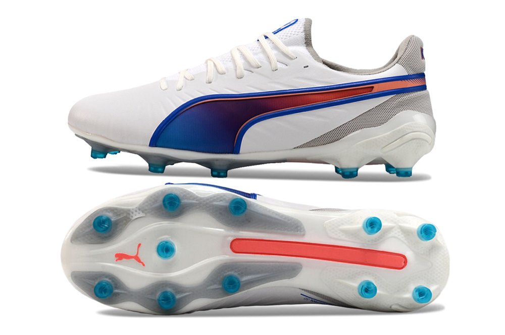 Puma King FG/AG - Branco Azul