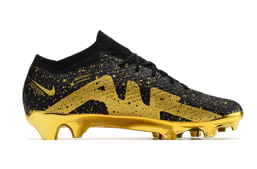 Nike Feminina Air Zoom Mercurial Vapor 15 FG Elite - Preto Dourado