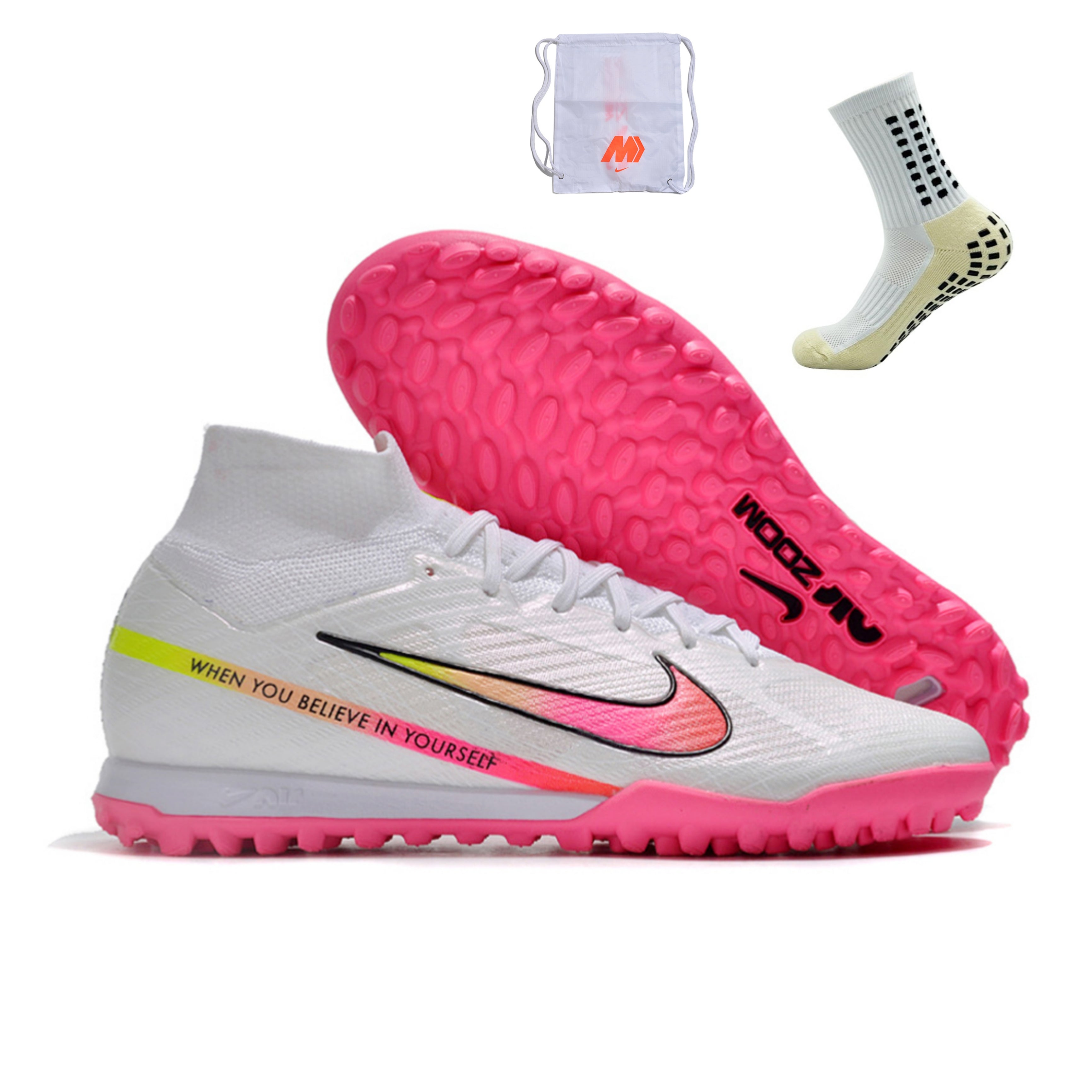 Nike Air Zoom Mercurial Superfly 9 Elite Society - Branco Rosa – JBesportes