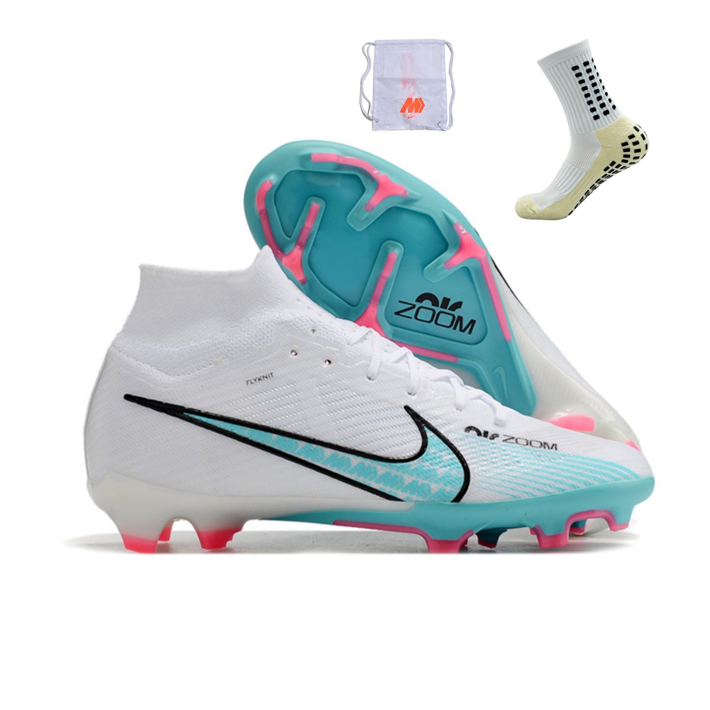 Nike Feminina Air Zoom Superfly 9 FG Elite - Azul Branco