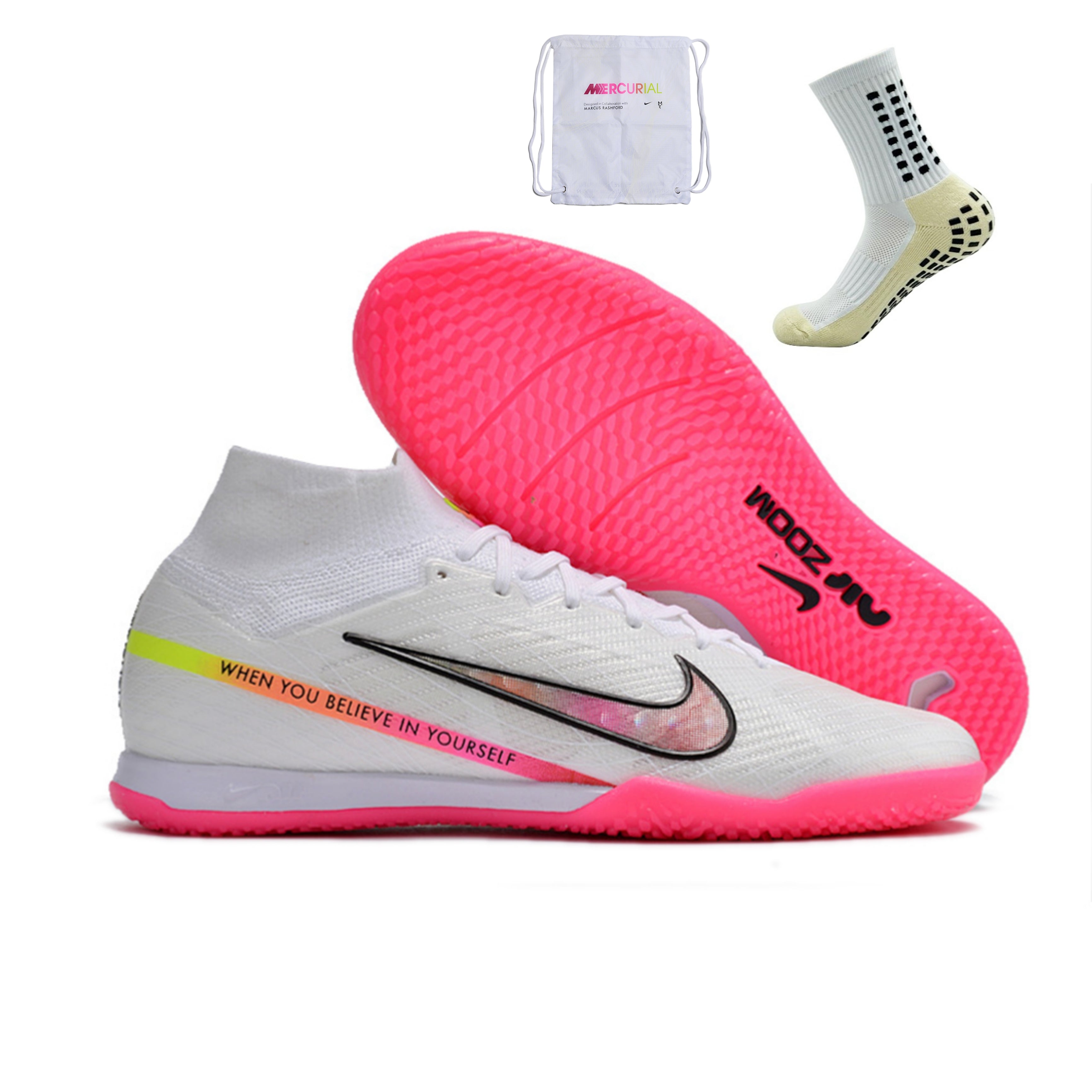 Nike Air Zoom Mercurial Superfly 9 Elite Futsal - Branco Rosa – JBesportes