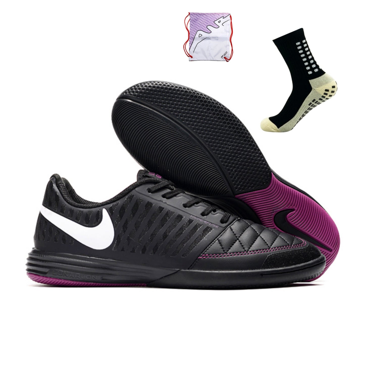 Nike Lunar Gato II Futsal - Preto Roxo