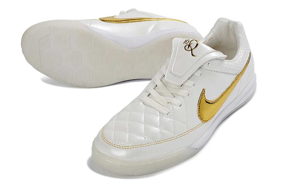 Nike Tiempo Ronaldinho R10 Futsal - Blanco/Dorado