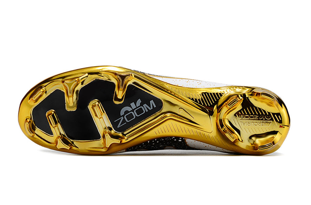 Nike Feminina Air Zoom Mercurial Vapor 15 FG Elite - Branco Dourado
