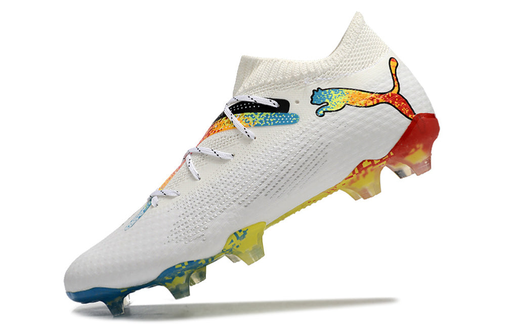 Puma Future 7 FTR FG - Branco Amarelo Azul