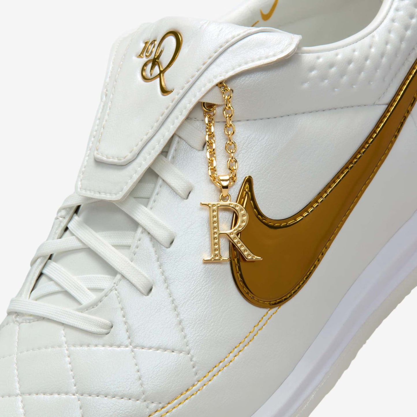 Nike Tiempo Ronaldinho R10 Futsal - Blanco/Dorado