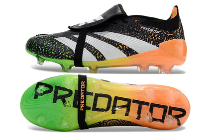 Adidas Feminina Predator Elite Tongue FG - Preto Verde Laranja