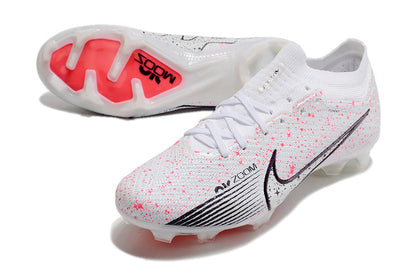 Nike Feminina Air Zoom Mercurial Vapor 15 FG Elite - Branco Rosa Preto