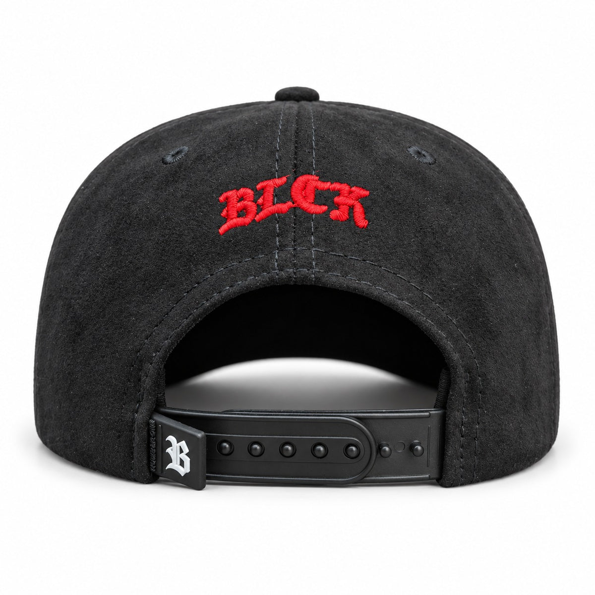 Quepis Snapback - Suede Negro/rojo