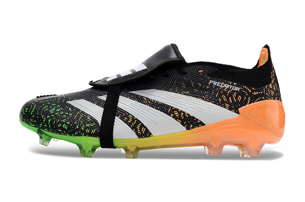 Adidas Feminina Predator Elite Tongue FG - Preto Verde Laranja