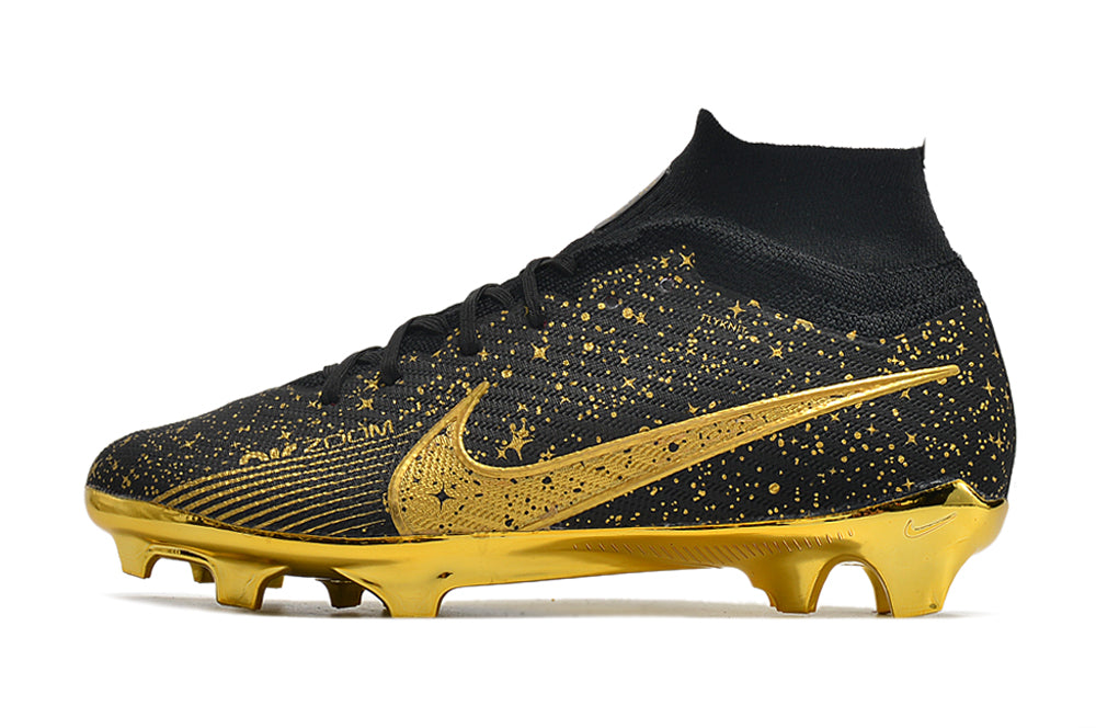 Nike Feminina Air Zoom Superfly 9 FG Elite - Preto Dourado