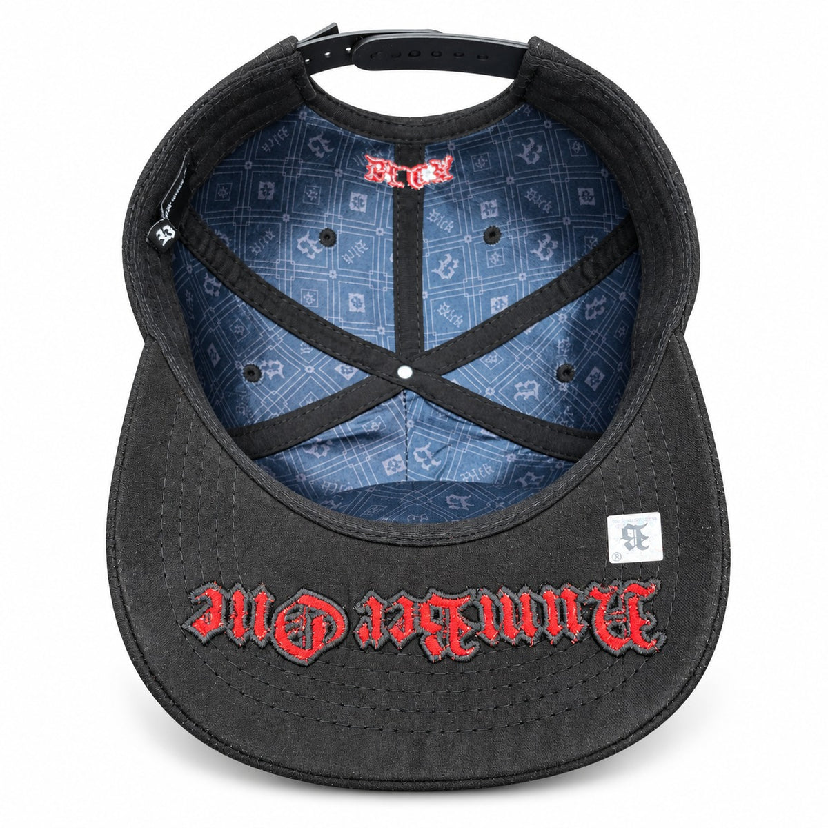 Quepis Snapback - Suede Negro/rojo