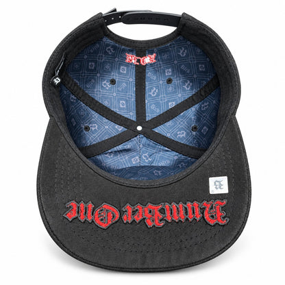 Quepis Snapback - Suede Negro/rojo