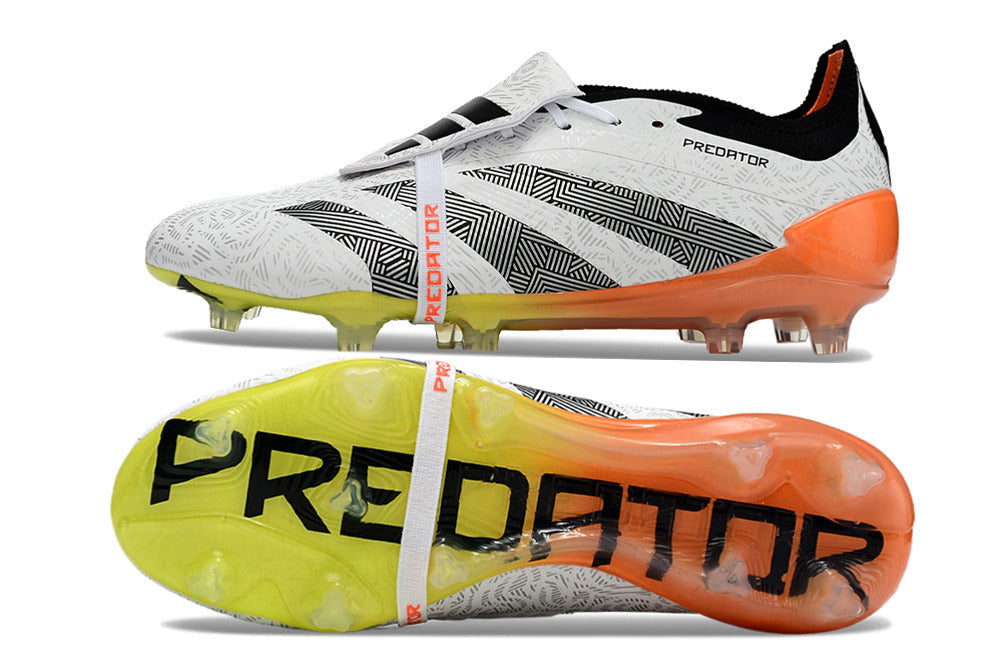 Adidas Predator Elite Tongue FG - Branco Laranja Amarelo