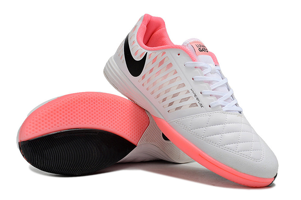 Nike Feminina Lunar Gato II Futsal - Branco/Rosa