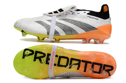 Adidas Feminina Predator Elite Tongue FG - Branco Laranja Verde