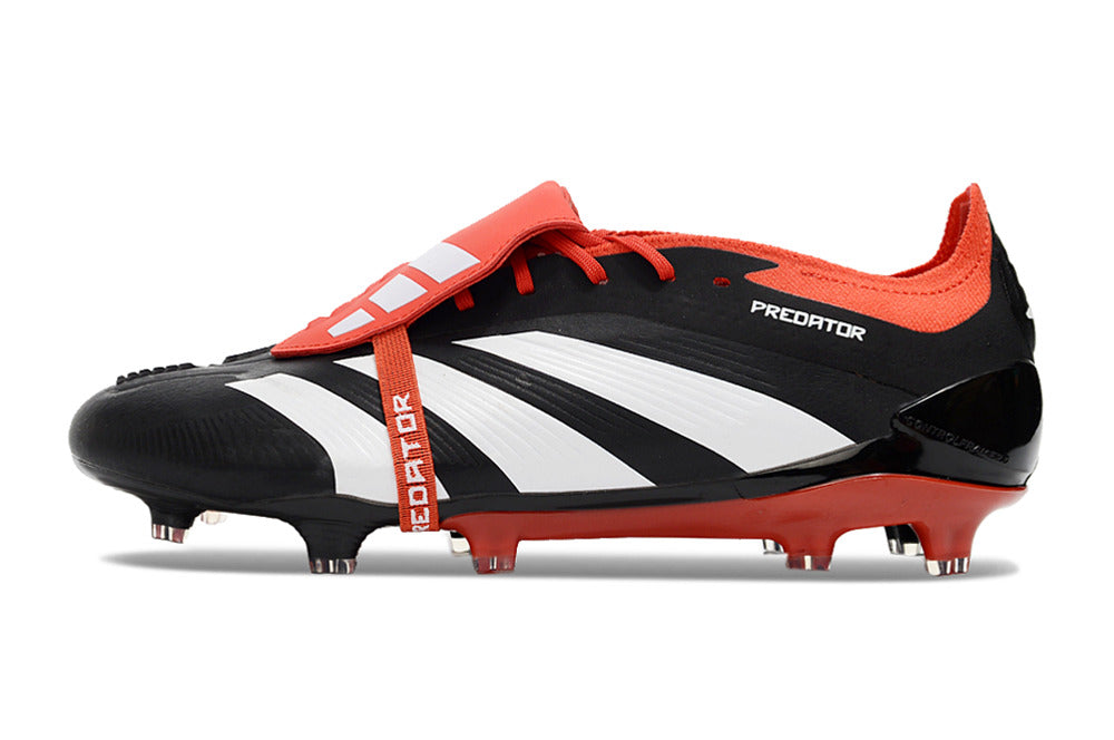 Adidas Predator Elite Tongue FG - Preto Vermelho