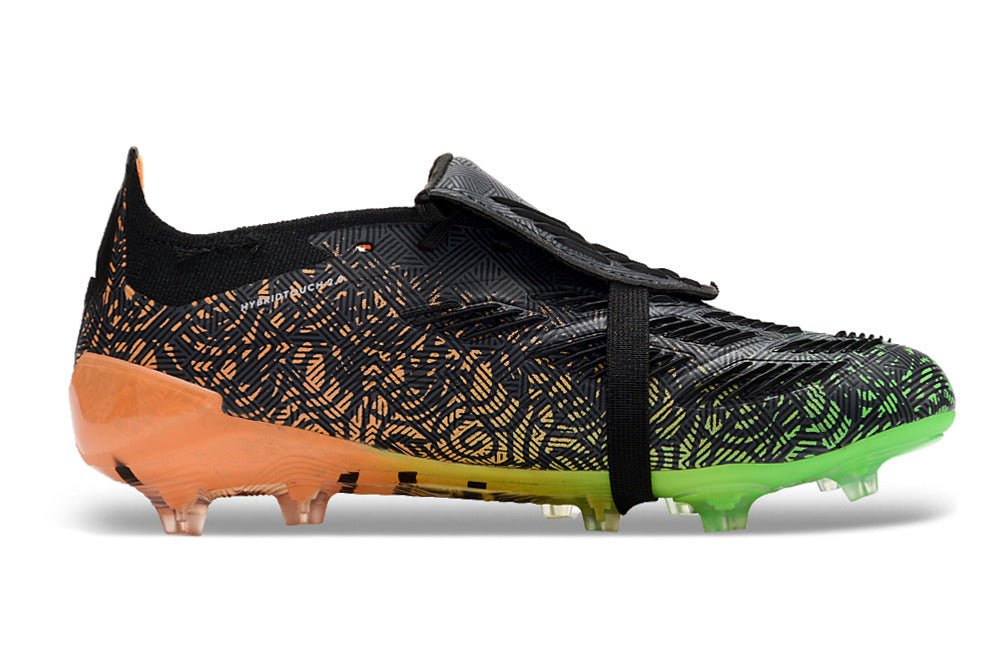 Adidas Feminina Predator Elite Tongue FG - Preto Verde Laranja