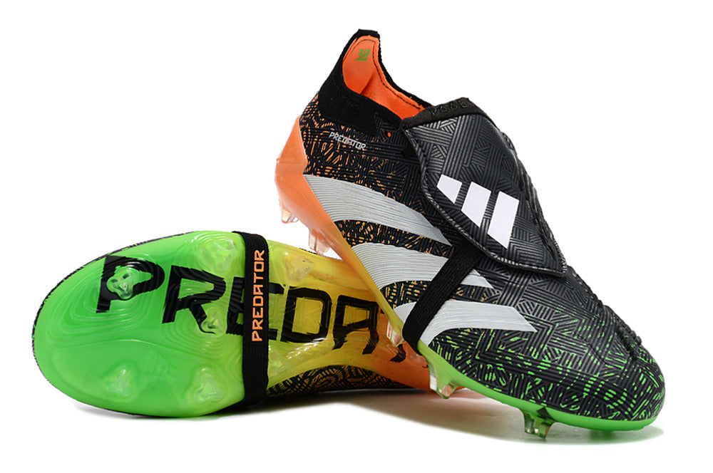 Adidas Feminina Predator Elite Tongue FG - Preto Verde Laranja