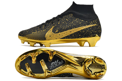 Nike Feminina Air Zoom Superfly 9 FG Elite - Preto Dourado