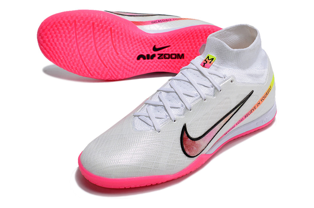 Nike Air Zoom Mercurial Superfly 9 Elite Futsal - Branco Rosa