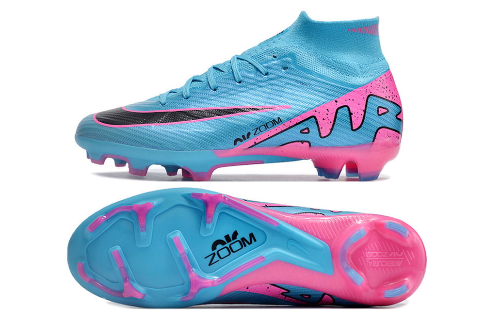 Nike Feminina Air Zoom Superfly 9 FG Elite - Azul Rosa