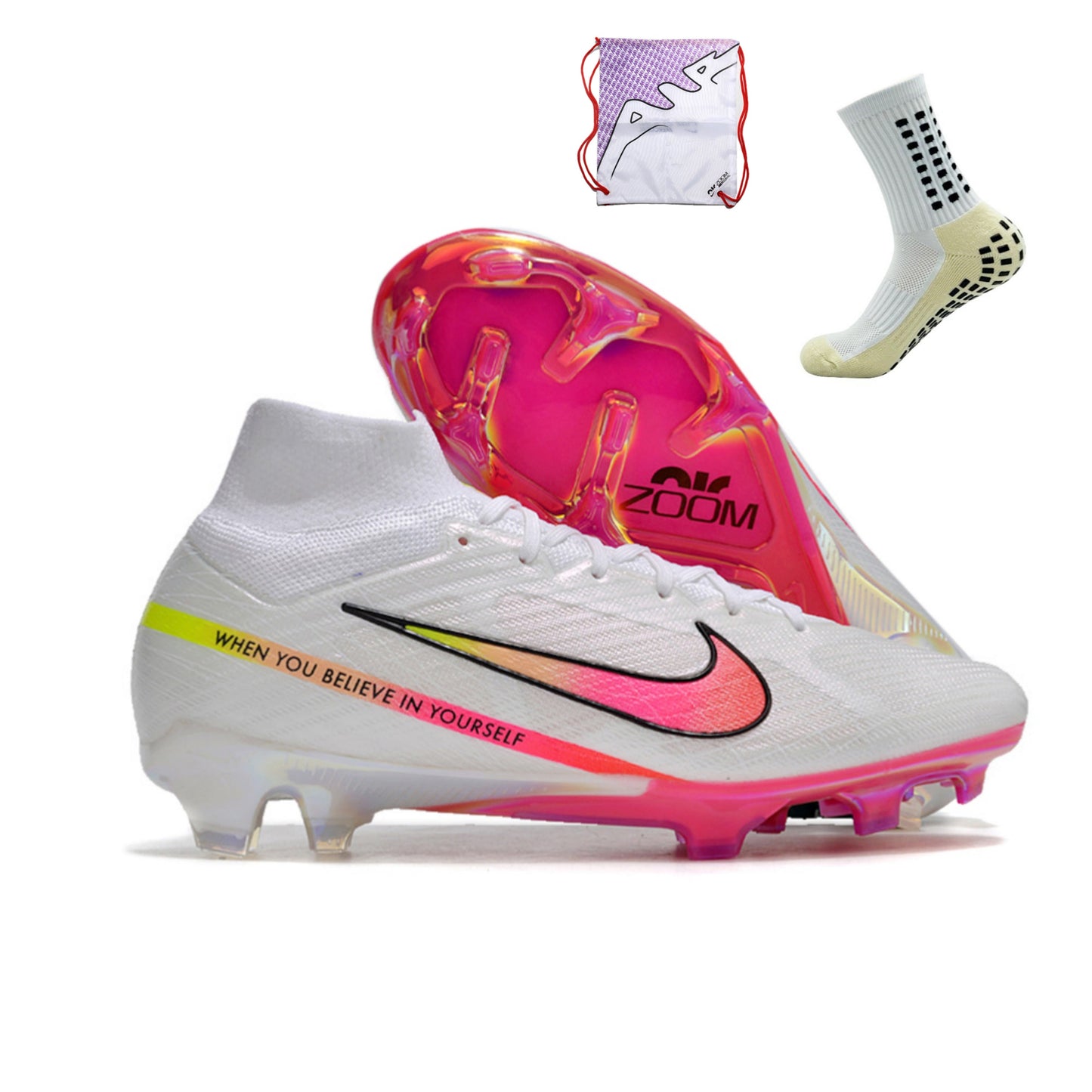 Nike Air Zoom Superfly 9 FG Elite - Branco Rosa