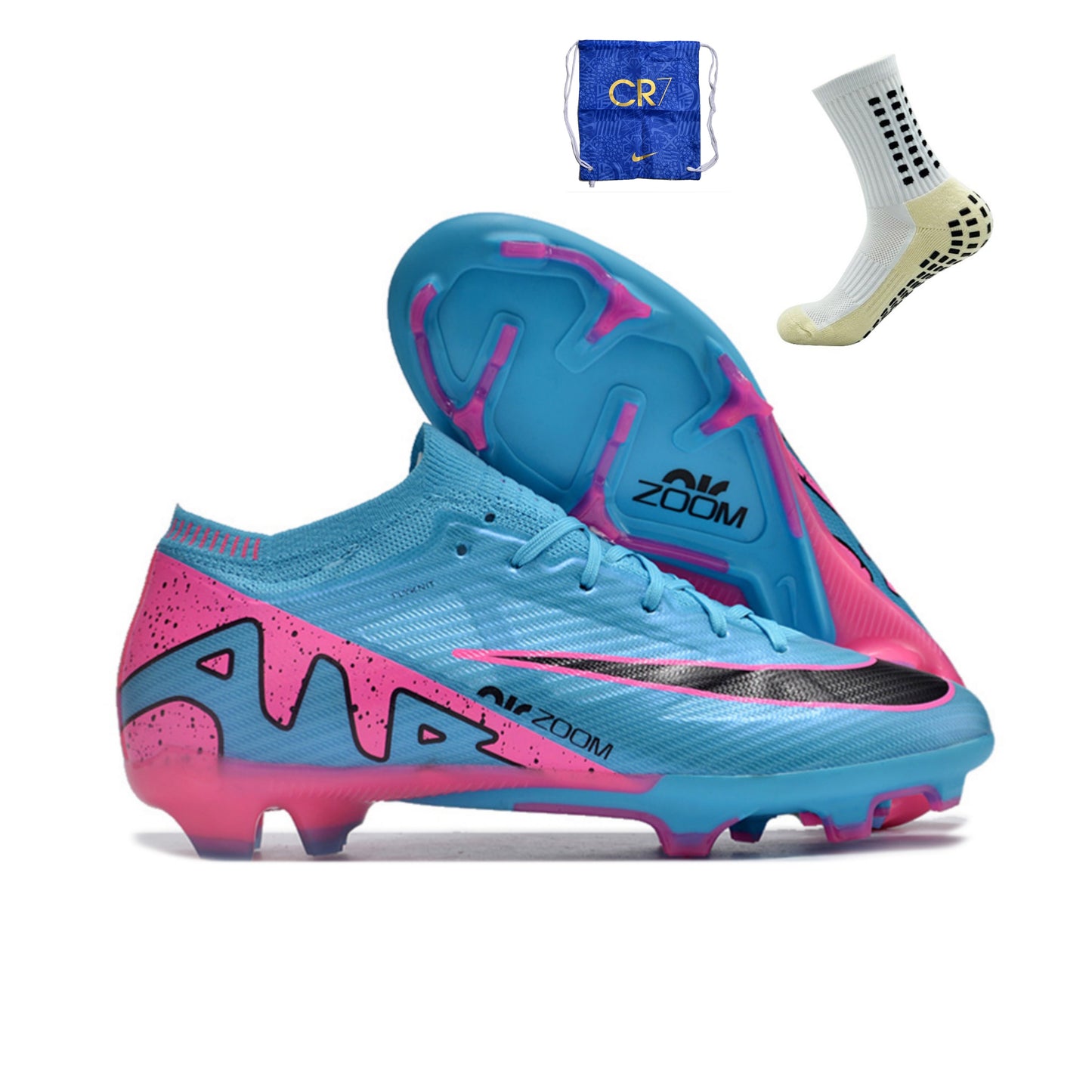 Nike Feminina Air Zoom Mercurial Vapor 15 FG Elite - Azul Rosa