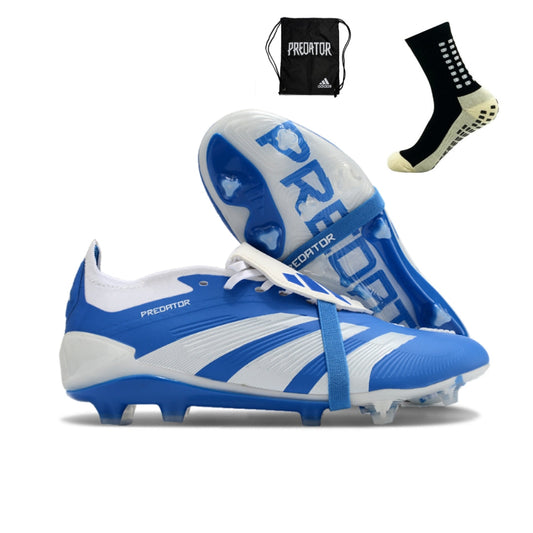 Adidas Feminina Predator Elite Tongue FG - Azul Branco