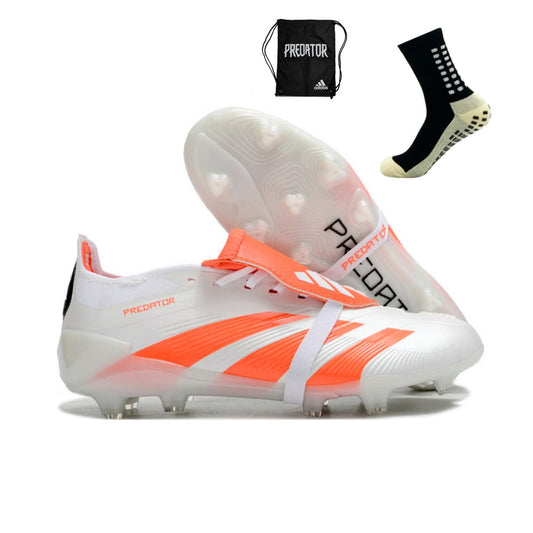 Adidas Feminina Predator Elite Tongue FG - Branco Laranja