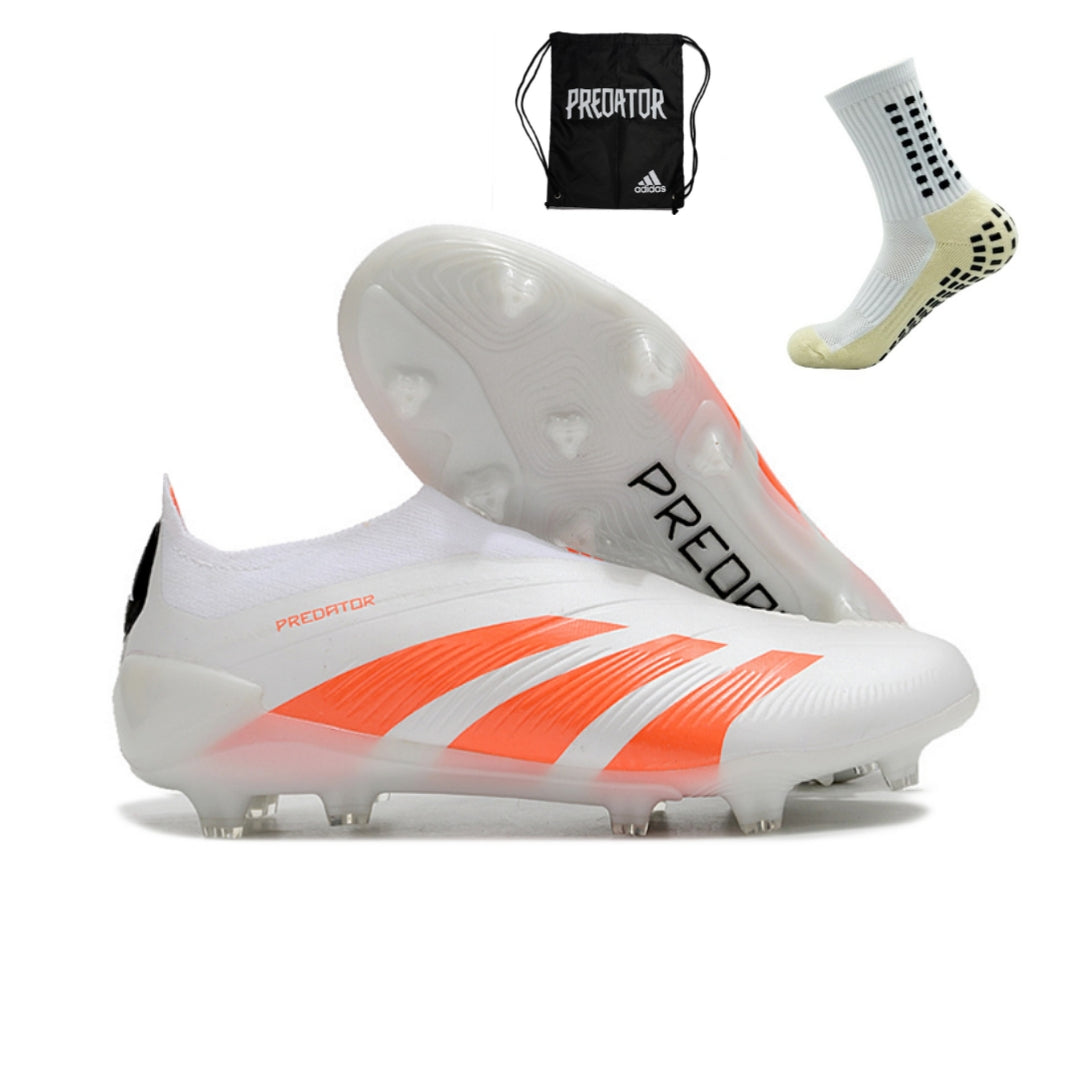 Adidas Feminina Predator Elite + FG - Branco Laranja