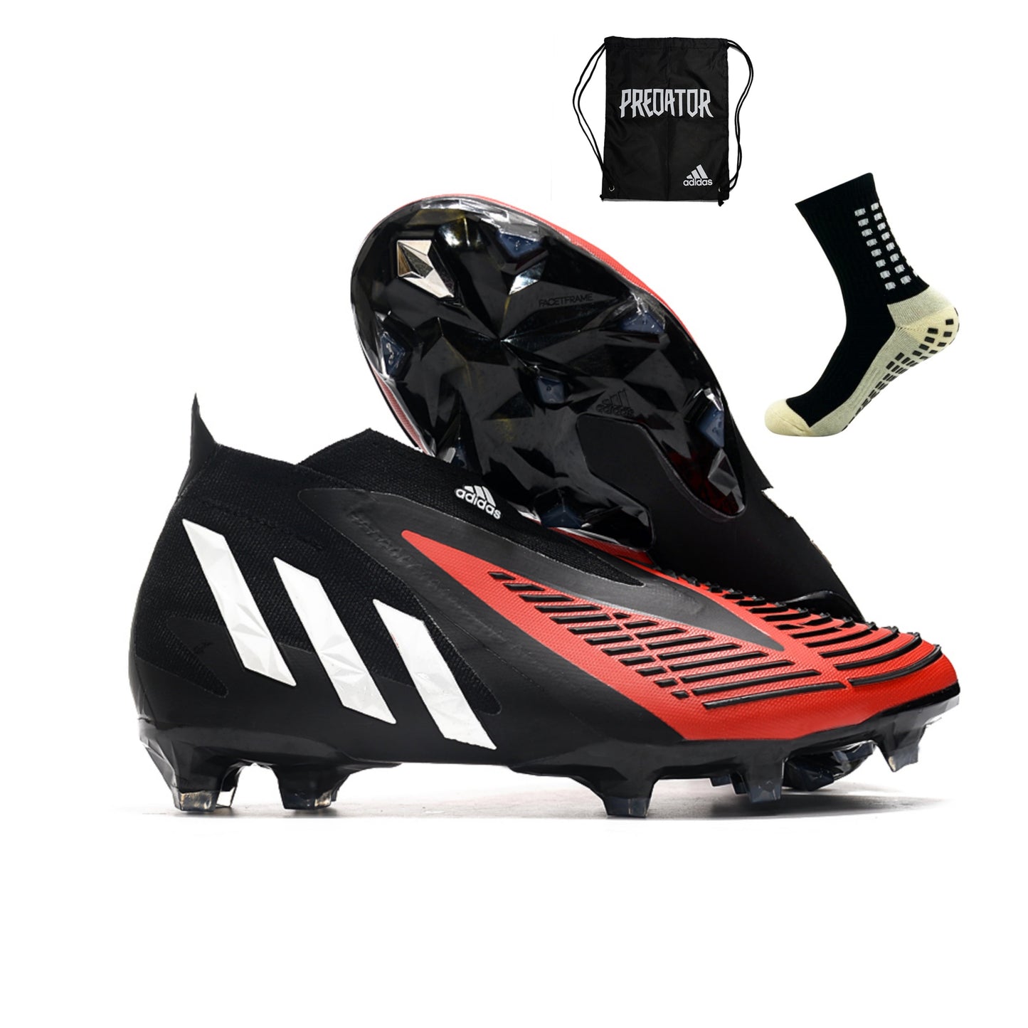 Adidas Predator Edge + FG - Preto Vermelho