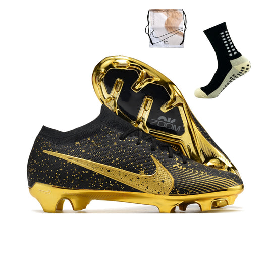 Nike Feminina Air Zoom Mercurial Vapor 15 FG Elite - Preto Dourado