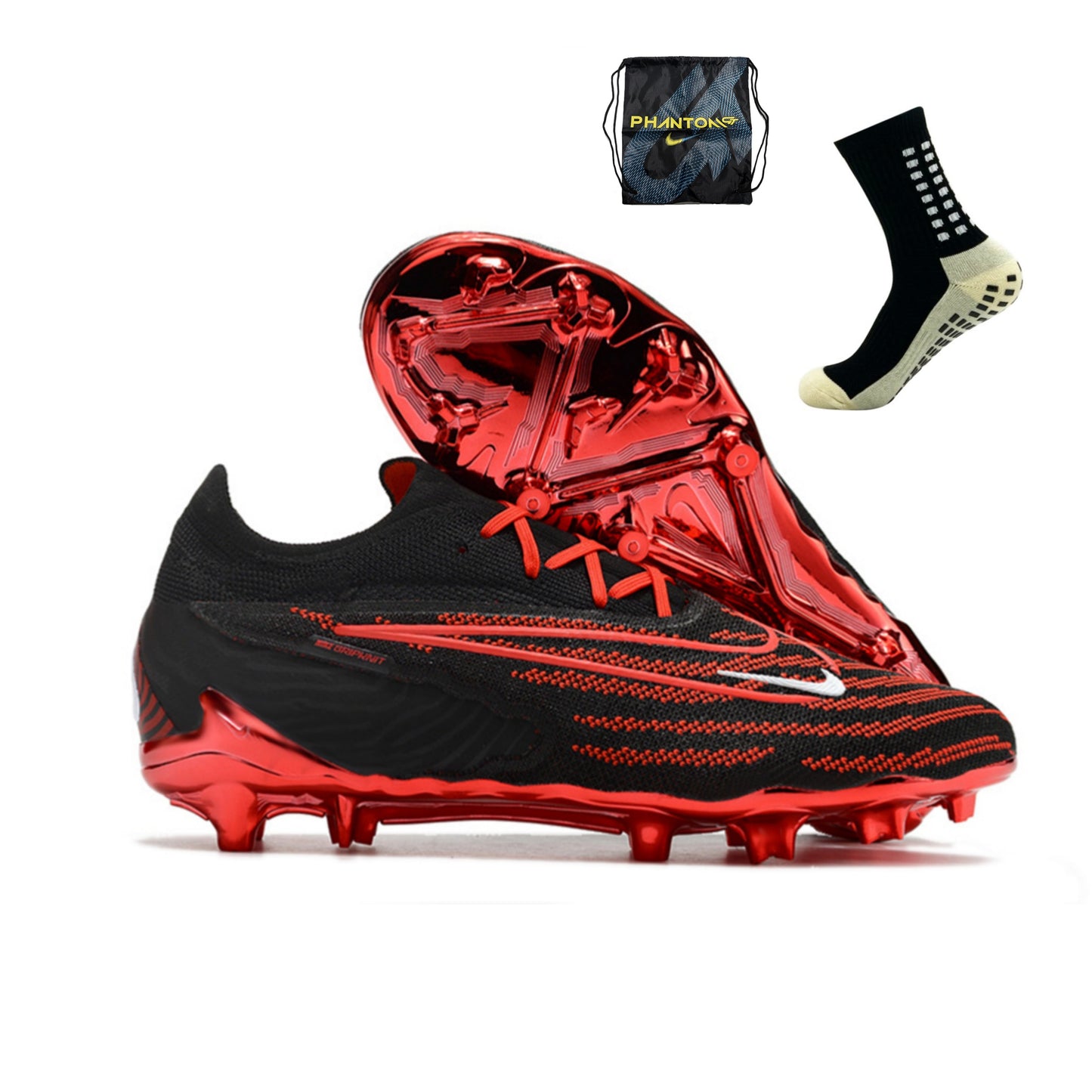 Nike Feminina Phantom GX Elite FG - Vermelho Preto