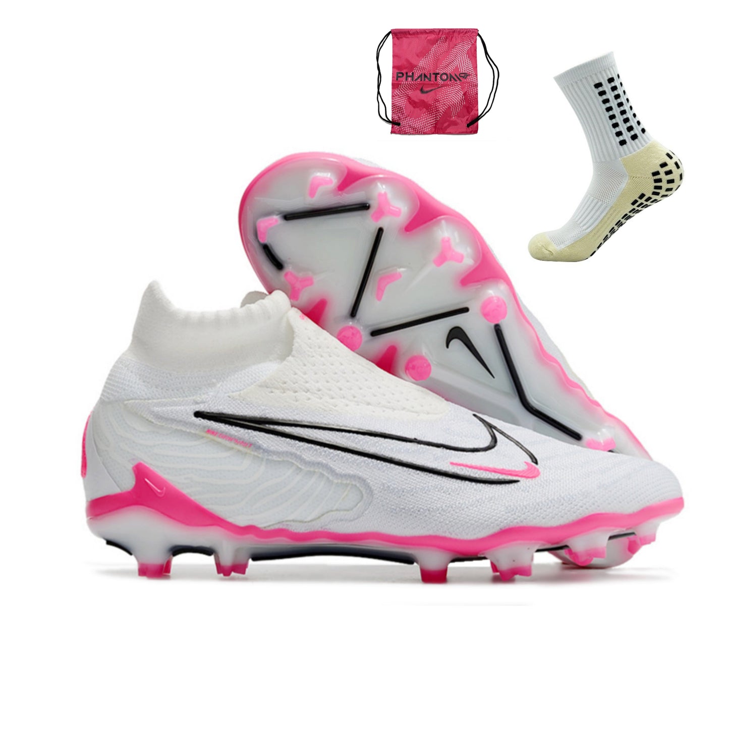 Nike Feminina Phantom GX Elite DF FG - Branco Rosa