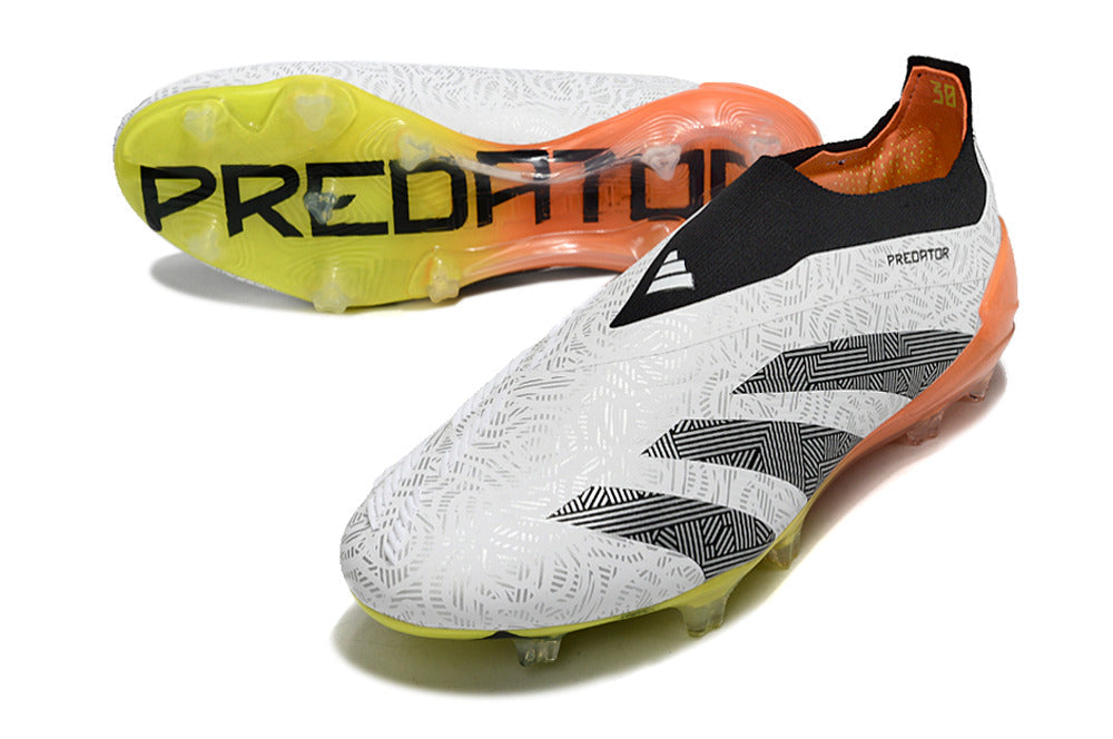 Adidas Predator Elite + FG - Branco Laranja Amarelo