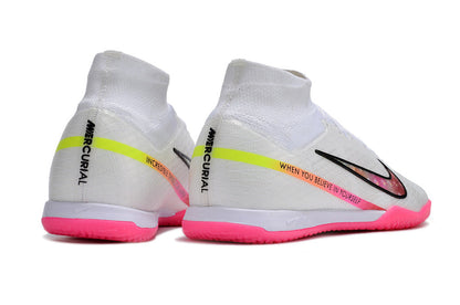 Nike Air Zoom Mercurial Superfly 9 Elite Futsal - Branco Rosa