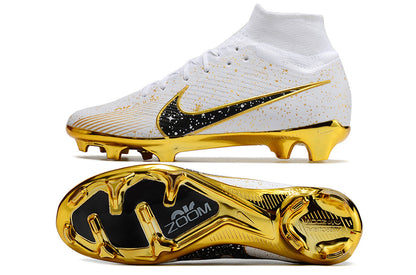 Nike Feminina Air Zoom Superfly 9 FG Elite - Branco Dourado