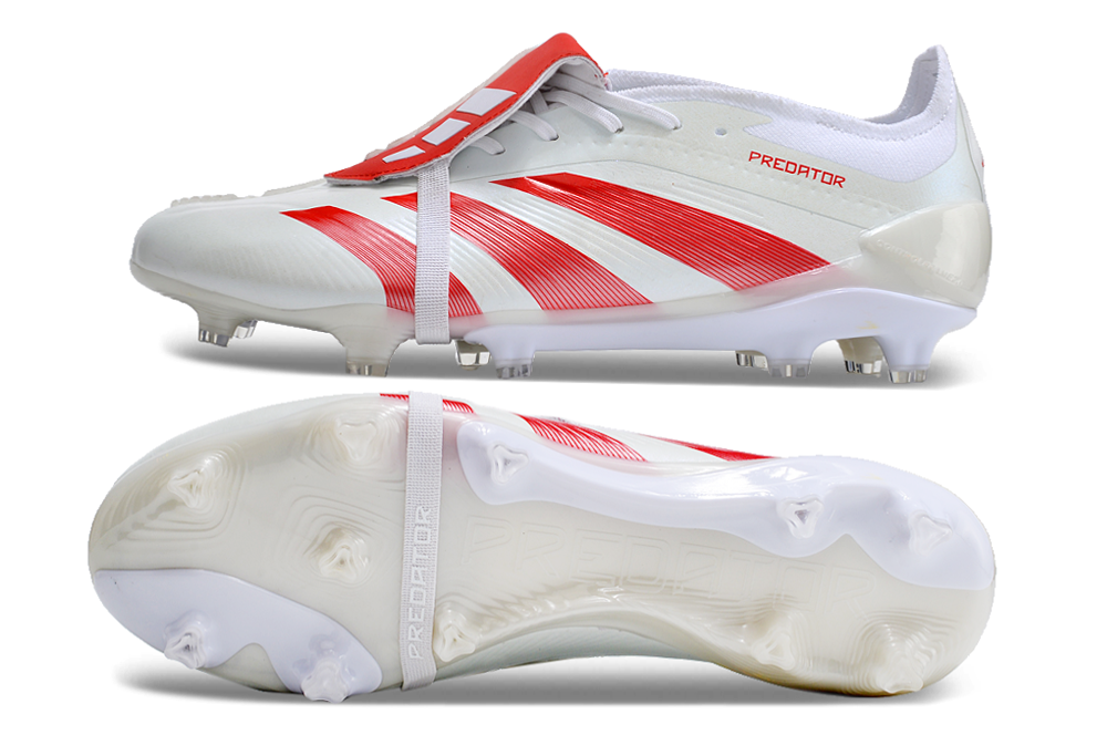 Adidas Predator Elite Tongue FG - Branco Vermelho